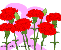 赤いカーネーションのイラスト