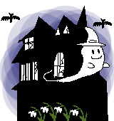 幽霊の出る屋敷のイラスト