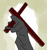 十字架を背負う男性のイラスト