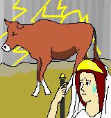 女神ヘラと牛のイラスト