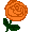 オレンジのバラのイラスト
