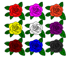 カラフルなバラのイラスト