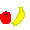 リンゴとバナナのイラスト